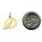 14K Yellow Gold Small Fancy Script Initial D Charm Jewerly 16mm x 15mm
